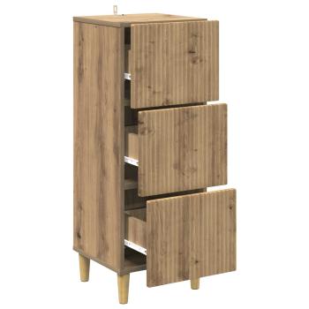 Schubladenschrank 33 x 34,5 x 90 cm Holzwerkstoff Artisan-Eiche