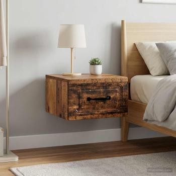 ARDEBO.de - Wandmontierter Nachttisch 2 stk. Altholz 34,5 x 33 x 20 cm
