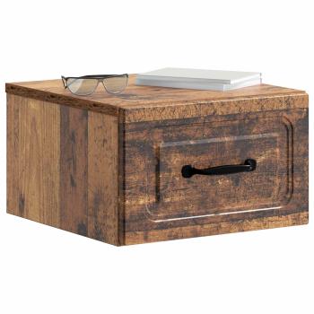 Wandmontierter Nachttisch 2 stk. Altholz 34,5 x 33 x 20 cm