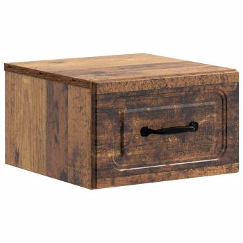 Wandmontierter Nachttisch 2 stk. Altholz 34,5 x 33 x 20 cm