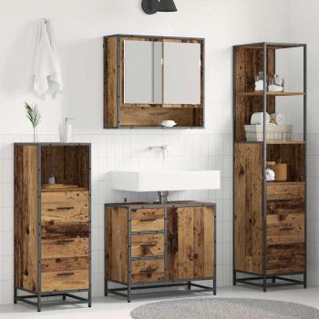 ARDEBO.de - Badezimmermöbel-Set 4 stk. Altholz 65 x 33 x 60 cm