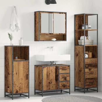 ARDEBO.de - Badezimmermöbel-Set 3 Stk. Altholz Holzwerkstoff