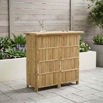 ARDEBO.de - Outdoor Bartisch Natur 115 x 55 x 105 cm Bambus