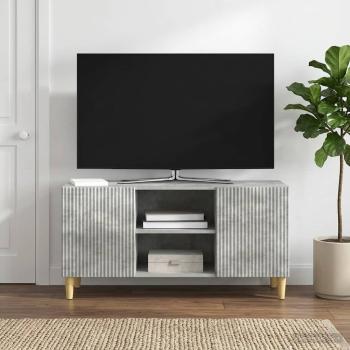 ARDEBO.de - TV-Schränk 102 x 34,5 x 50 cm Betongrau Holzwerkstoff