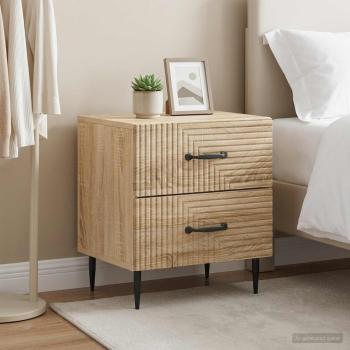 ARDEBO.de - Nachttisch 2 Stk. Sonoma-Eiche 43 x 34,5 x 47,5 cm