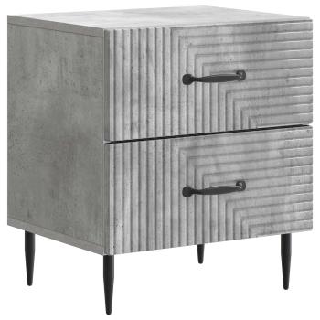 Nachttisch 2 Stk. Betongrau 43 x 34,5 x 47,5 cm Holzwerkstoff