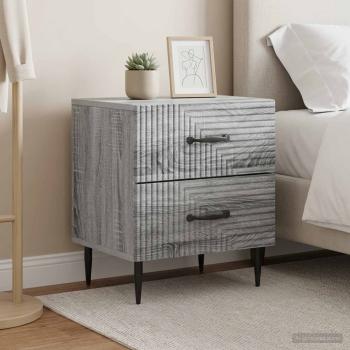 ARDEBO.de - Nachttisch 2 Stk. Sonoma-Grau 43 x 34,5 x 47,5 cm Holzwerkstoff