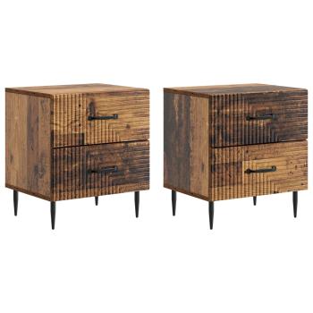 Nachttisch 2 Stk. Altholz 43 x 34,5 x 47,5 cm Holzwerkstoff