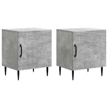 Nachttisch 2 stk. Betongrau 43 x 34,5 x 50 cm Holzwerkstoff