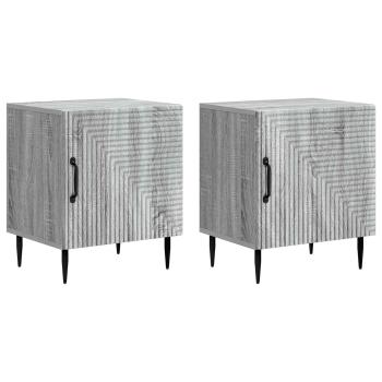 Nachttisch 2 stk. Graues Sonoma 43 x 34,5 x 50 cm Holzwerkstoff
