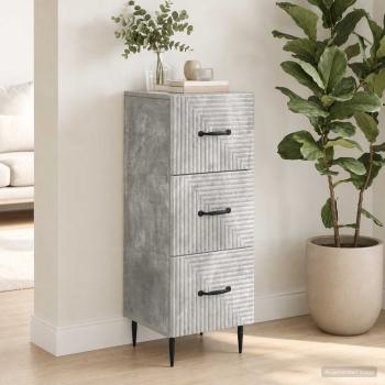 ARDEBO.de - Schubladenschrank Betongrau 33 x 34,5 x 89,5 cm Holzwerkstoff