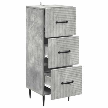 Schubladenschrank Betongrau 33 x 34,5 x 89,5 cm Holzwerkstoff