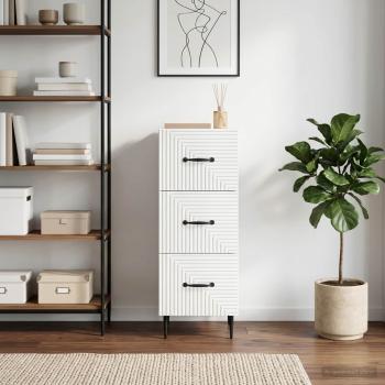 ARDEBO.de - Schubladenschrank Hochglanz Weiß 33 x 34,5 x 89,5 cm