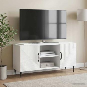ARDEBO.de - TV-Schränk Hochglanz Weiß 102 x 34,5 x 50 cm Holzwerkstoff