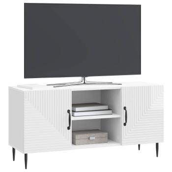 TV-Schränk Hochglanz Weiß 102 x 34,5 x 50 cm Holzwerkstoff