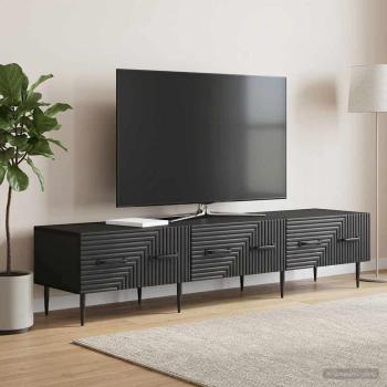 ARDEBO.de - TV-Schränk Schwarz 147 x 34,5 x 30 cm Holzwerkstoff