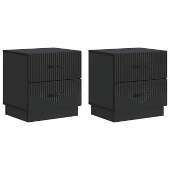 Nachttisch 2 stk. Schwarz 43 x 34,5 x 44,5 cm Holzwerkstoff