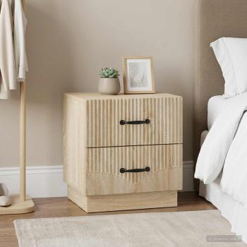 ARDEBO.de - Nachttisch 2 stk. Sonoma-Eiche 43 x 34,5 x 44,5 cm