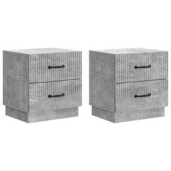 Nachttisch 2 stk. Betongrau 43 x 34,5 x 44,5 cm Holzwerkstoff