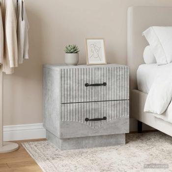 Nachttisch 2 stk. Betongrau 43 x 34,5 x 44,5 cm Holzwerkstoff