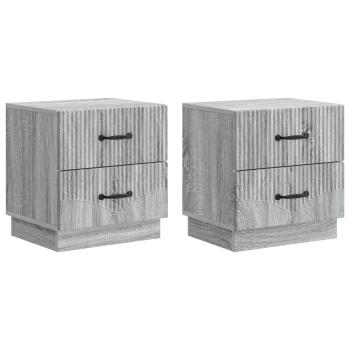 Nachttisch 2 stk. Graues Sonoma 43 x 34,5 x 44,5 cm