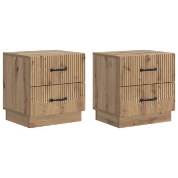 Nachttisch 2 stk. Artisan-Eiche 43 x 34,5 x 44,5 cm