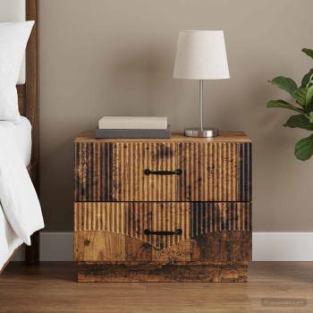 ARDEBO.de - Nachttisch Altholz 62 x 34,5 x 44,5 cm Holzwerkstoff