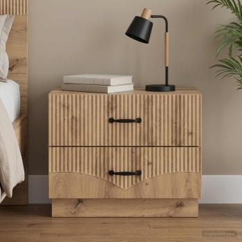 ARDEBO.de - Nachttisch Artisan-Eiche 62 x 34,5 x 44,5 cm Holzwerkstoff