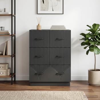 Schubladenschrank Schwarz 66 x 34,5 x 87 cm Holzwerkstoff