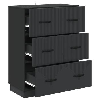 Schubladenschrank Schwarz 66 x 34,5 x 87 cm Holzwerkstoff