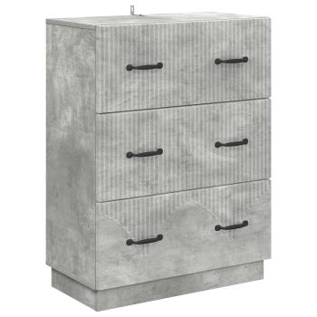 Schubladenschrank Betongrau 66 x 34,5 x 87 cm Holzwerkstoff