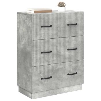 Schubladenschrank Betongrau 66 x 34,5 x 87 cm Holzwerkstoff