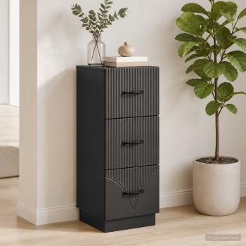 Schubladenschrank 33 x 34,5 x 87 cm Holzwerkstoff Schwarz