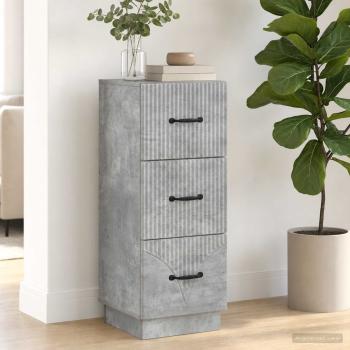 ARDEBO.de - Schubladenschrank 33 x 34,5 x 87 cm Holzwerkstoff Betongrau