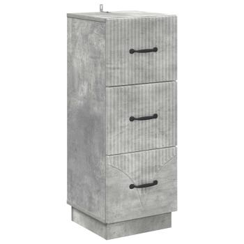Schubladenschrank 33 x 34,5 x 87 cm Holzwerkstoff Betongrau