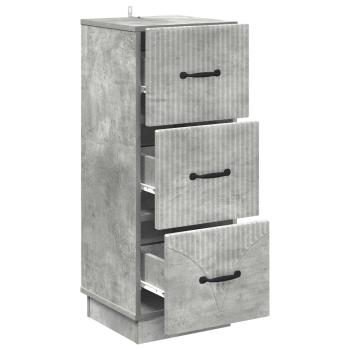 Schubladenschrank 33 x 34,5 x 87 cm Holzwerkstoff Betongrau