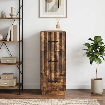 ARDEBO.de - Schubladenschrank 33 x 34,5 x 87 cm Holzwerkstoff R?uchereiche