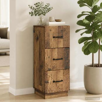 ARDEBO.de - Schubladenschrank 33 x 34,5 x 87 cm Holzwerkstoff Altholz
