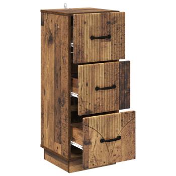 Schubladenschrank 33 x 34,5 x 87 cm Holzwerkstoff Altholz