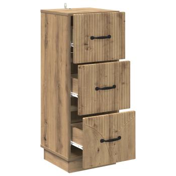 Schubladenschrank 33 x 34,5 x 87 cm Holzwerkstoff Artisan-Eiche