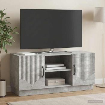 ARDEBO.de - TV-Schränk 102 x 34,5 x 47 cm Betongrau Holzwerkstoff