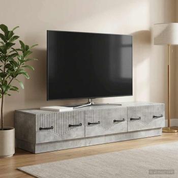 TV-Schränk Betongrau 147 x 34,5 x 27 cm Holzwerkstoff