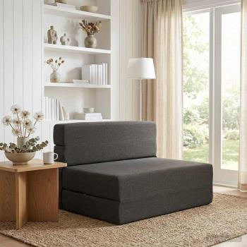 ARDEBO.de - Klappsofa Bett Dunkelgrau 100 x 80 x 60 cm Stoff