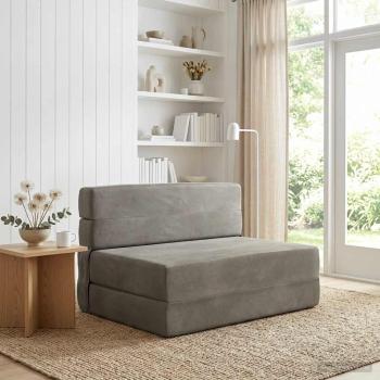 ARDEBO.de - Klappsofa Bett Hellgrau 100 x 80 x 60 cm Stoff
