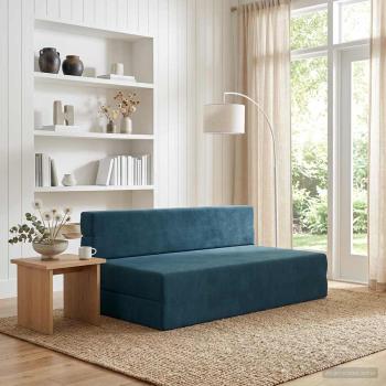ARDEBO.de - Klappsofa Bett Blau 152 x 86,5 x 60 cm Stoff