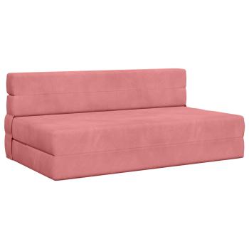 Klappsofa Bett Rosa 203 x 152 x 15 cm Samt
