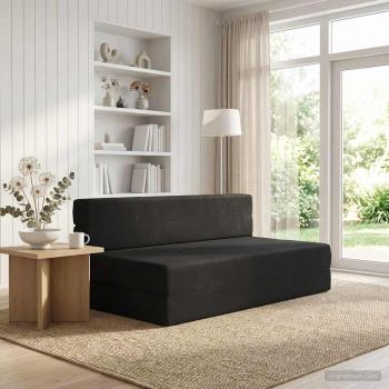 ARDEBO.de - Klappsofa Bett Schwarz 152 x 86,5 x 60 cm Stoff