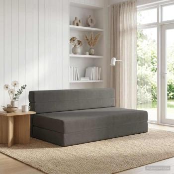 ARDEBO.de - Klappsofa Bett Dunkelgrau 152 x 86,5 x 60 cm Stoff