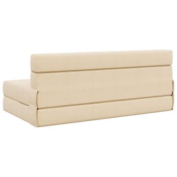 Klappsofa Bett Creme 152 x 86,5 x 60 cm Stoff