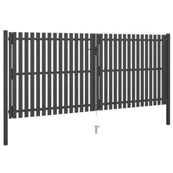 Gartentor aus Stahl 400 x 150 cm Anthrazit